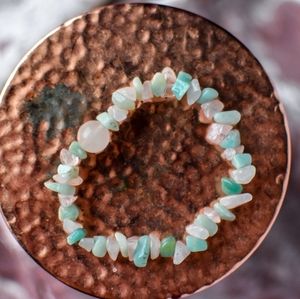 Rose Quartz and Amazonite Gemstone Bracelet